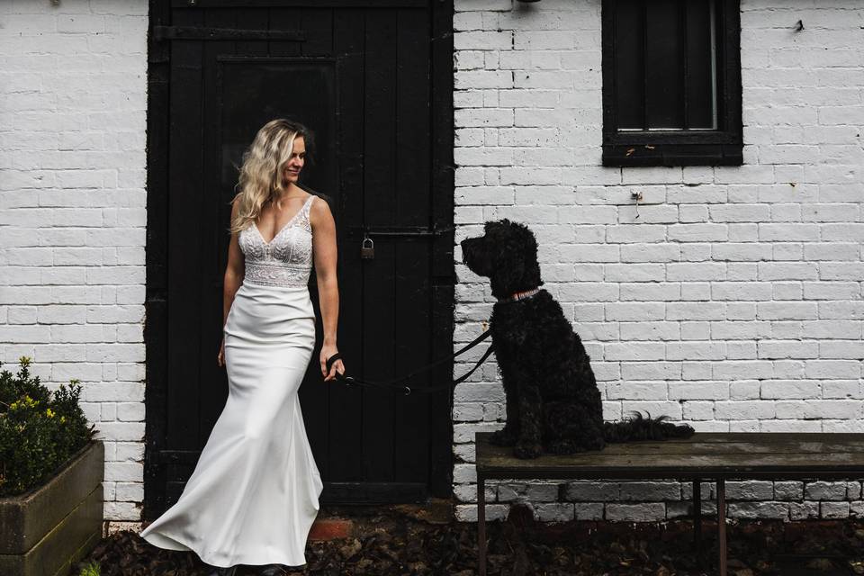 Bride and her dog
