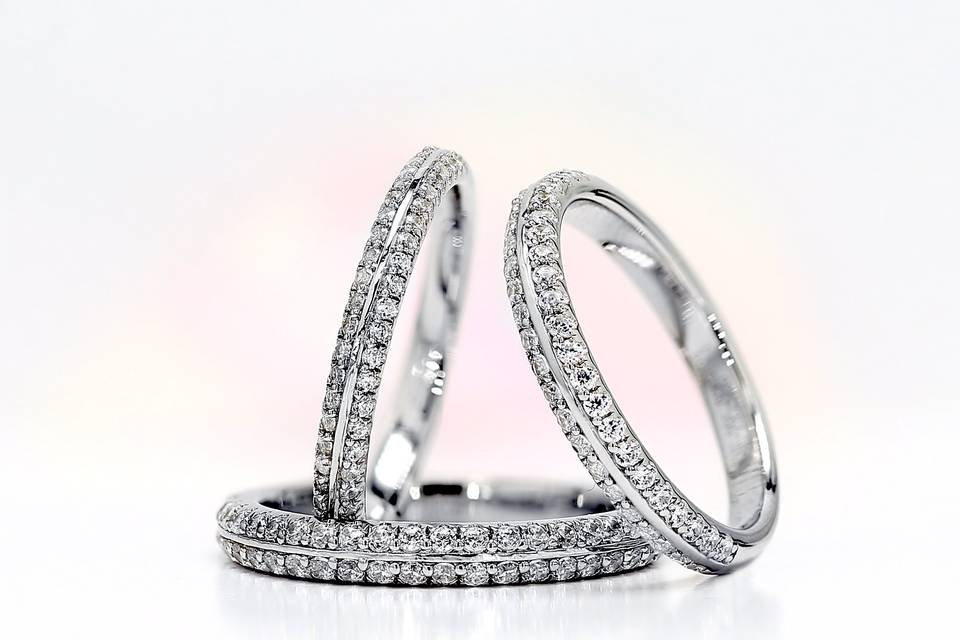 AVA Offset diamond rings