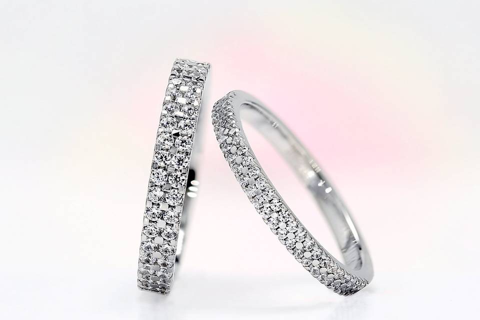 AVA Double row diamond rings