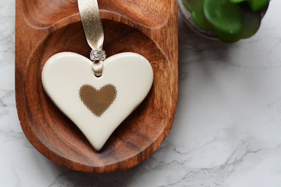 Gold Ceramic Heart