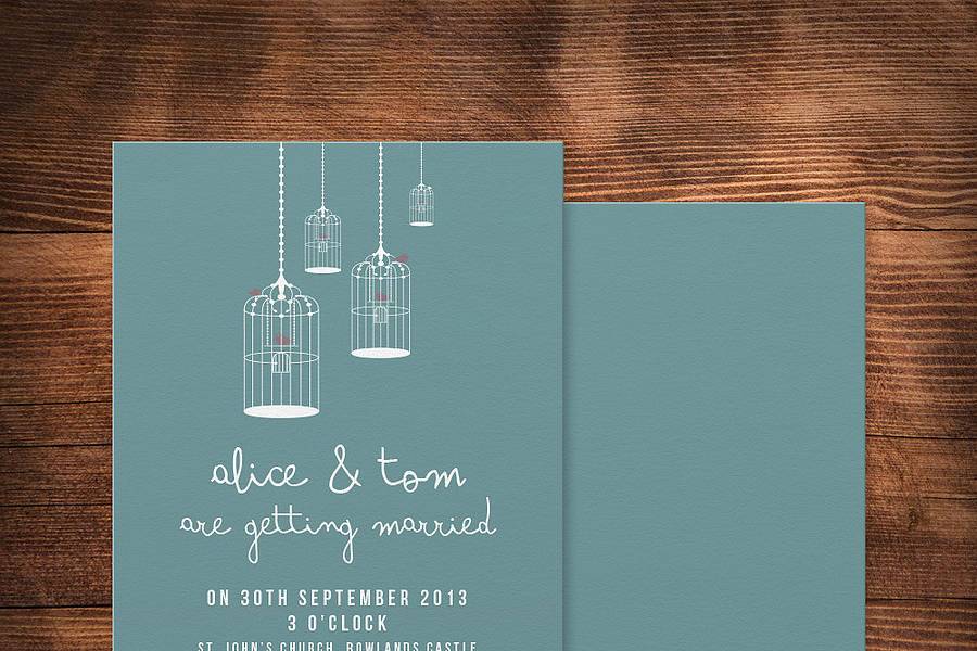 'Birdcage' wedding invitation