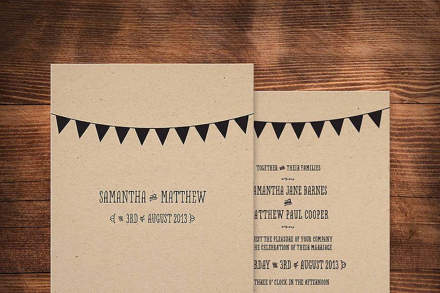 'Bunting' wedding invitation