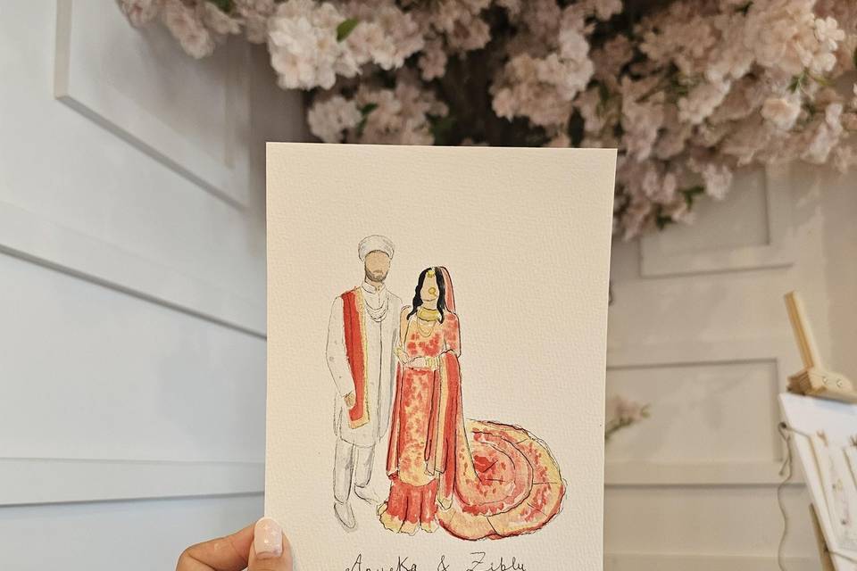 Bride and the groom sketch