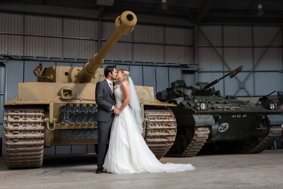 Get married in front of a tank