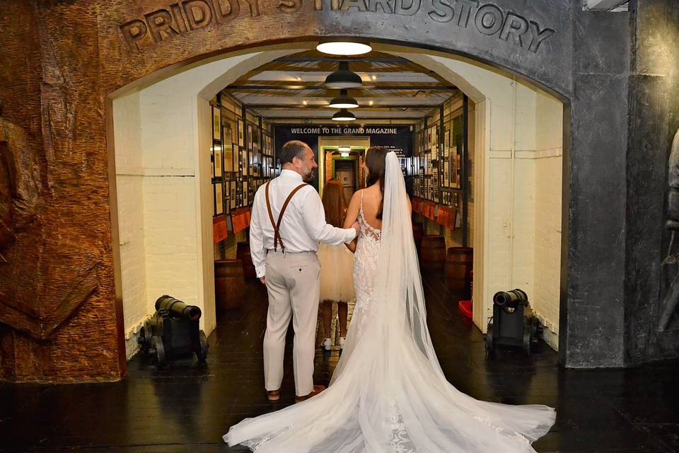 Bride waiting to enter