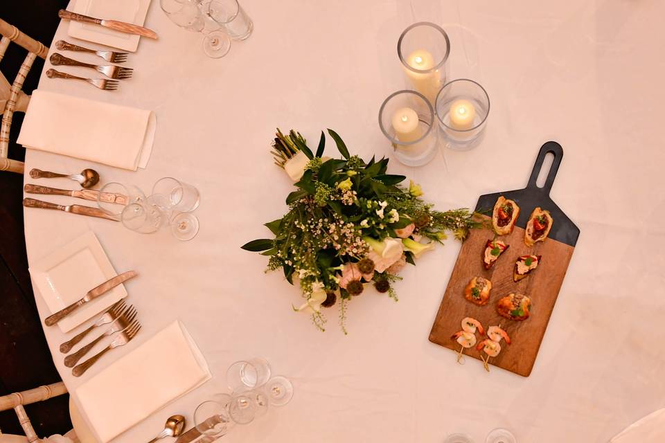 Table set up for dining