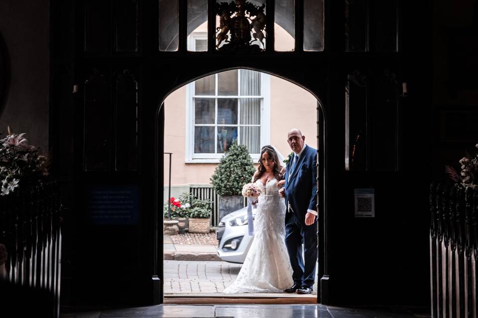 Father walking down the aisle