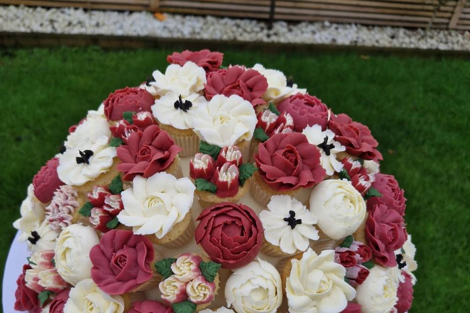 Red and white dome