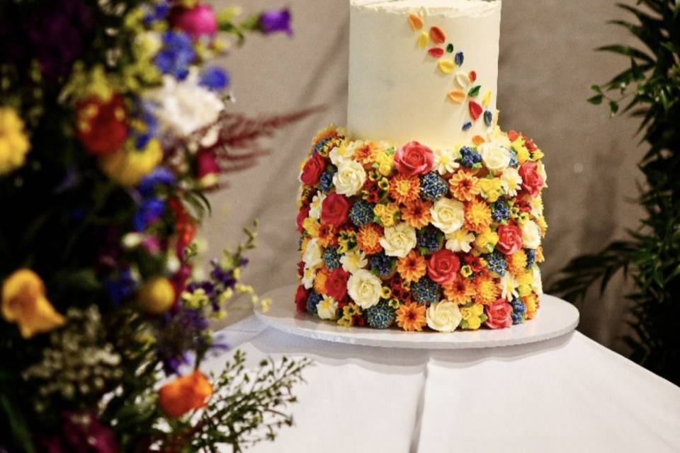 Wildflower mini-cupcake cake d
