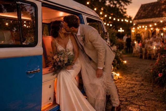 Sneaky evening kiss