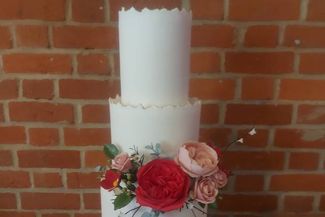 Ragged edge with sugar flowers