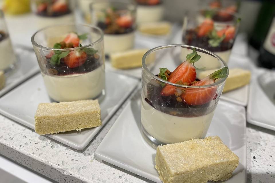 Summer fruit panna cotta