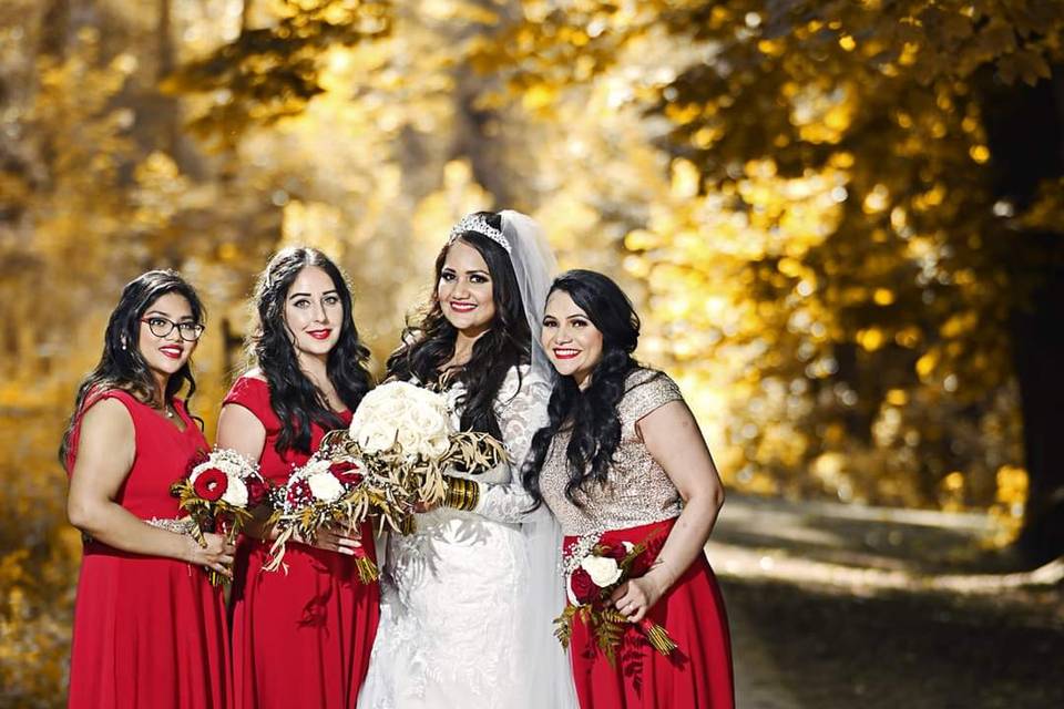 Bride and maids bouquets