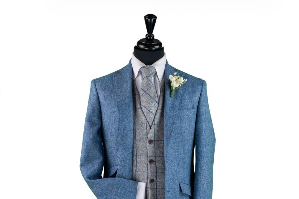 Blue Tweed Suit