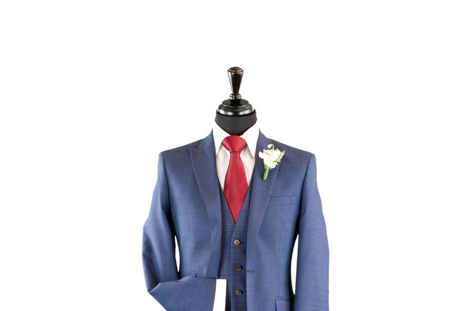 Navy fleck longe suit