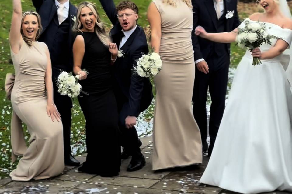 Bride and groom party