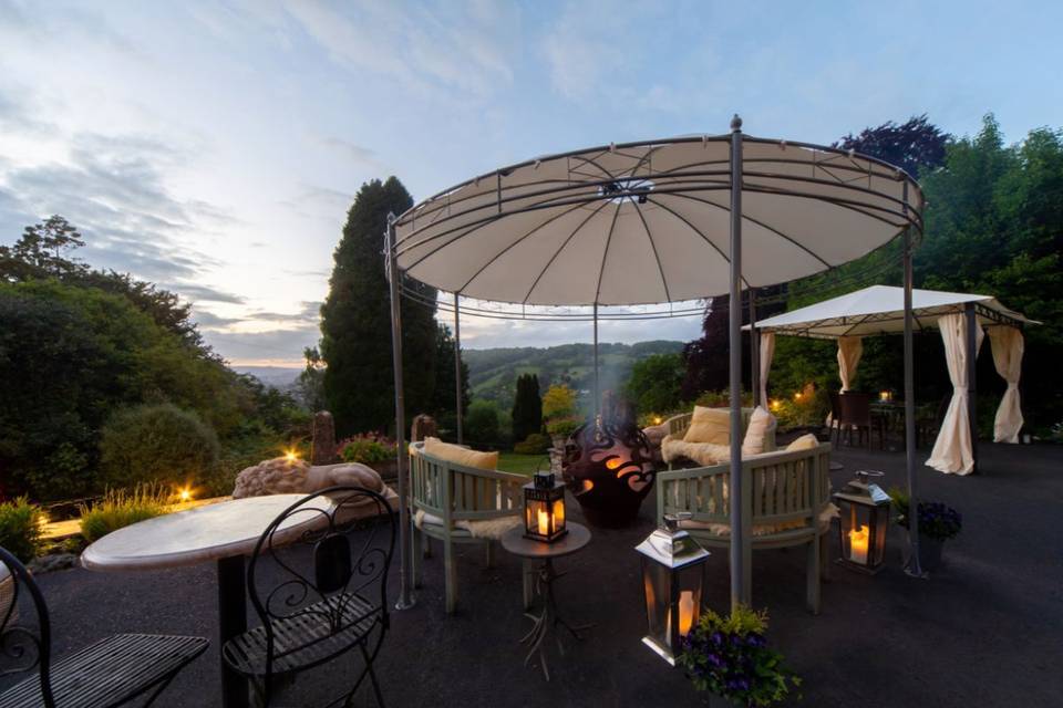 Front terrace with views