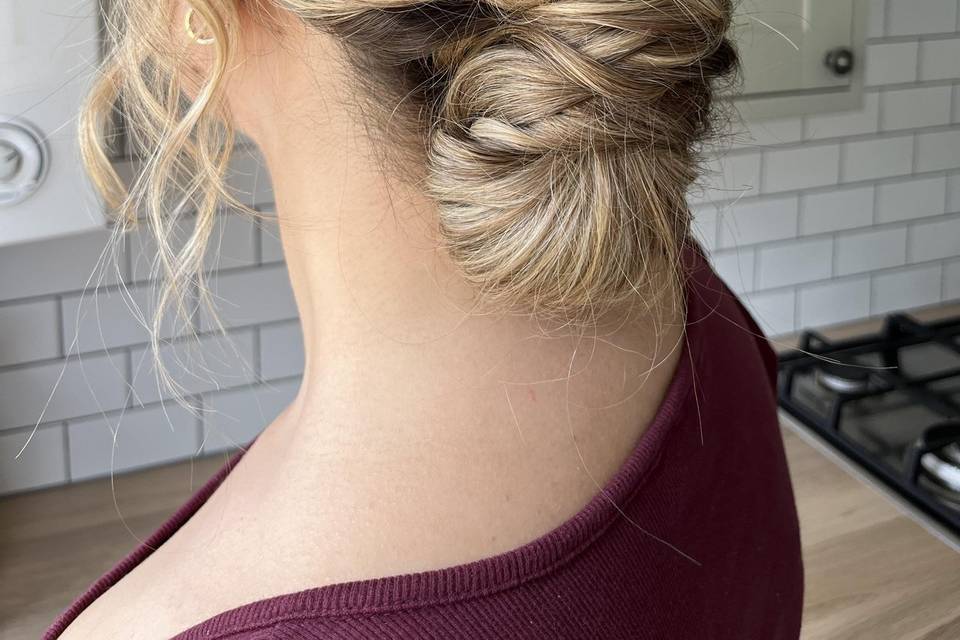 Braided messy bun