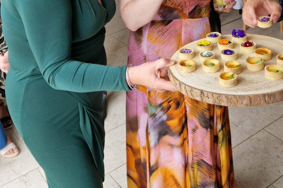 Serving canapés at Birdforth