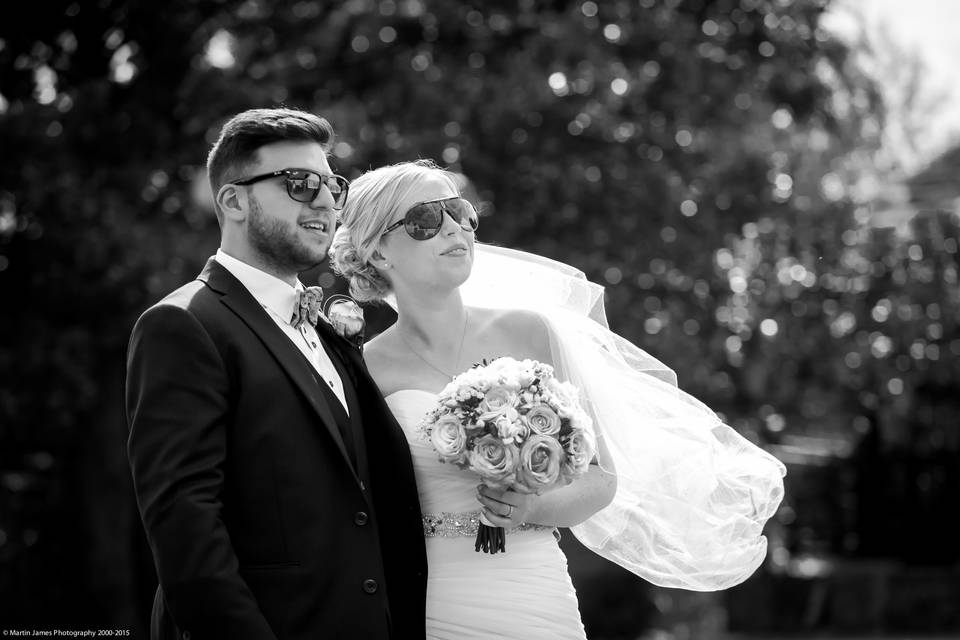 Newlyweds in sunglasses - Martin James Photography & Videography