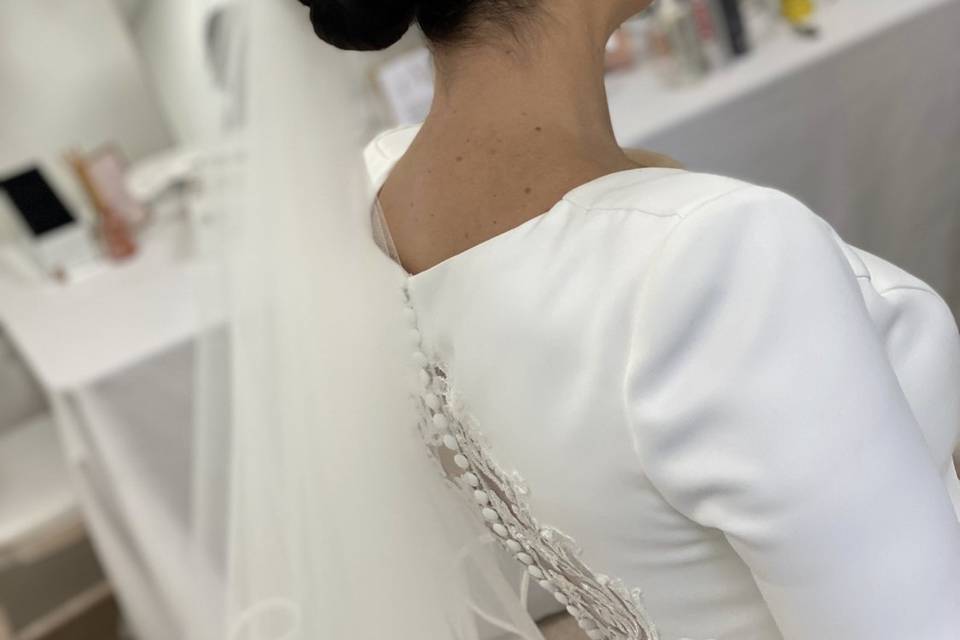 Sleek bridal hair