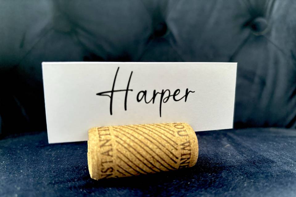 Cork name tag holder