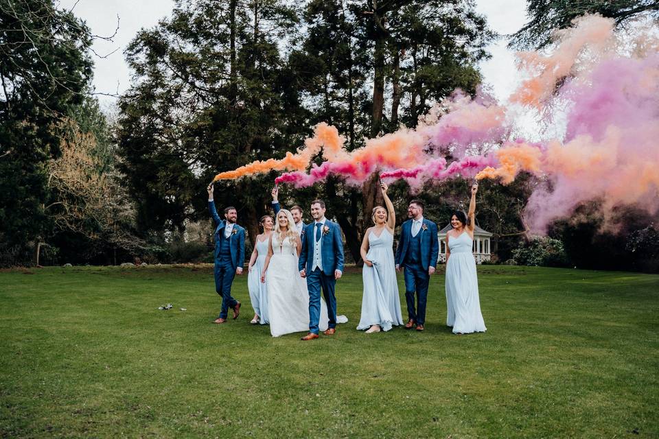 Smoke bomb photo session