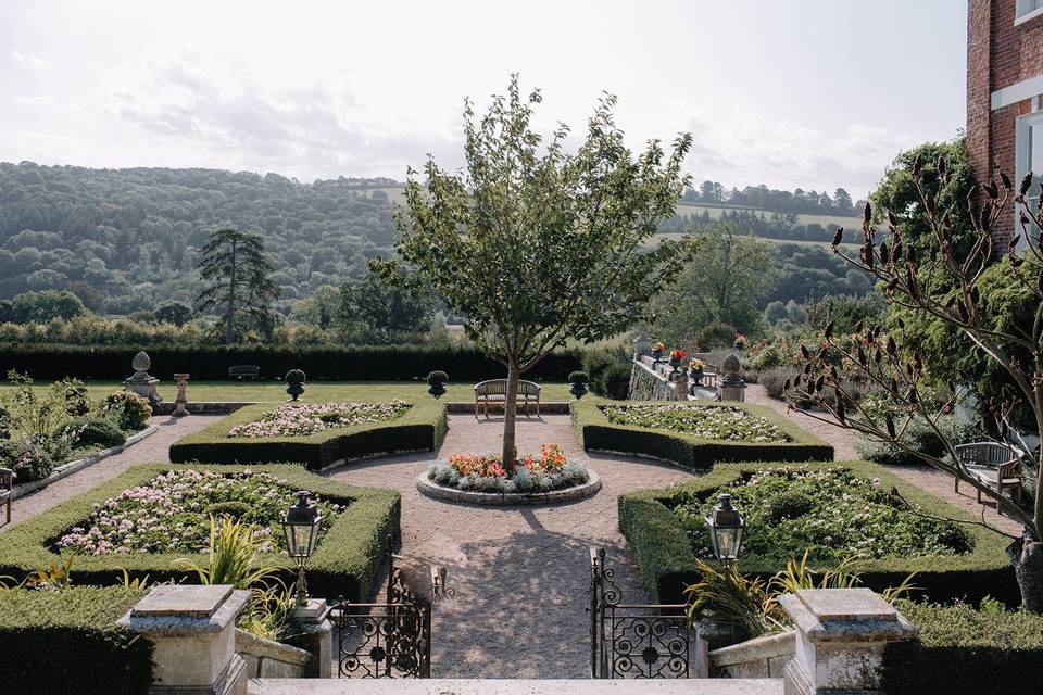 Manicured gardens