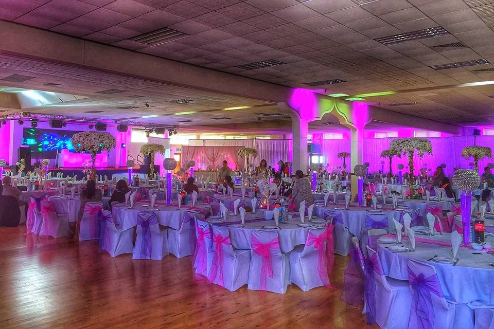 Room shot with draping