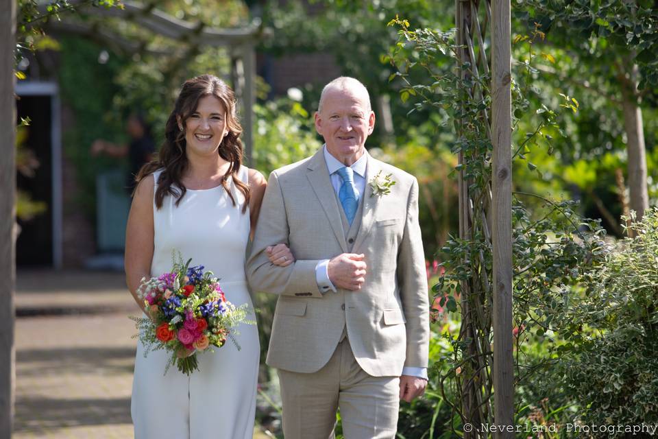 Bride with her father