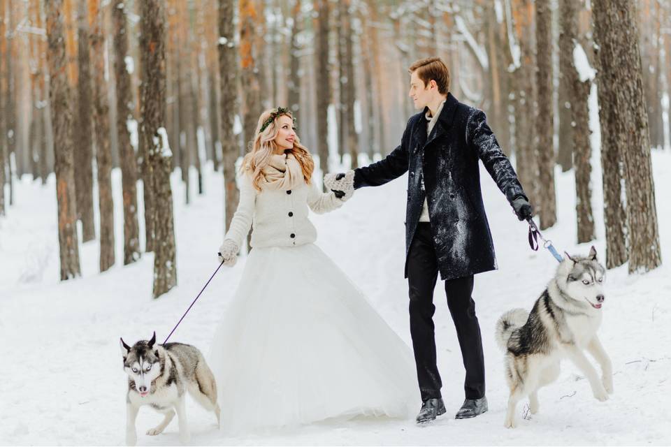 Winter Wedding Couple