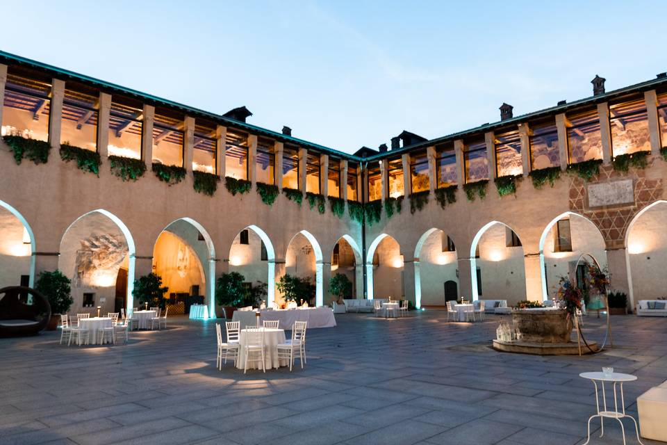 Courtyard by night