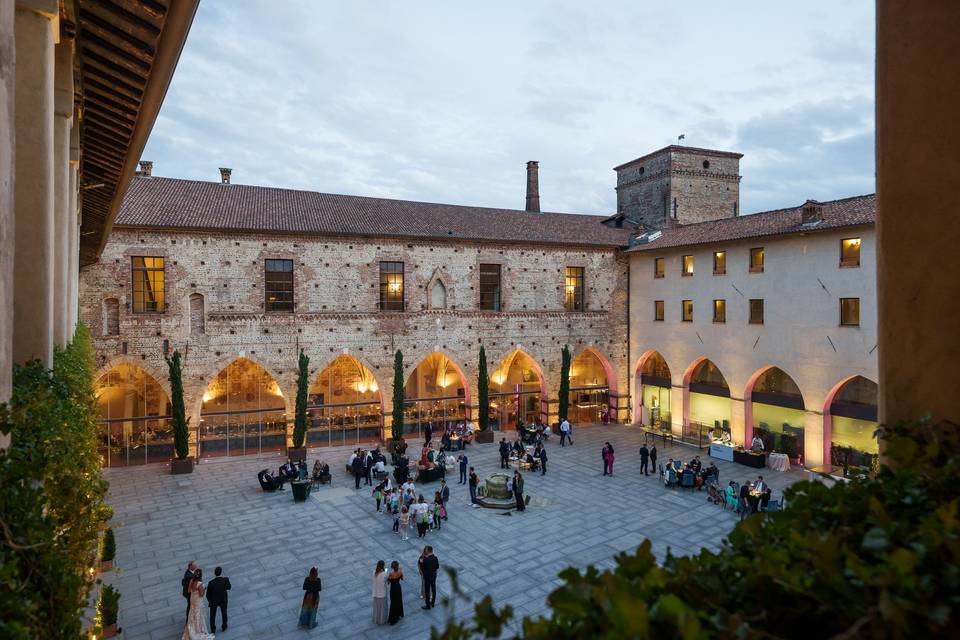 Aperitivo in the courtyard