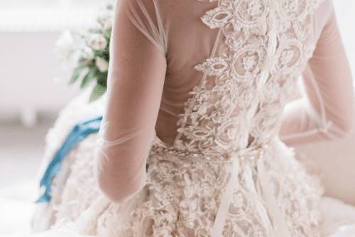 Embroidered wedding dress