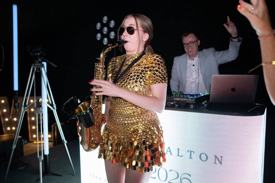 With Ellen on Sax!