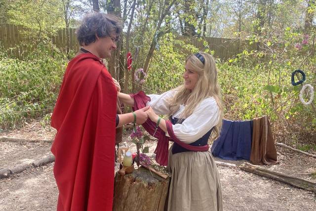Woodland handfasting ceremony
