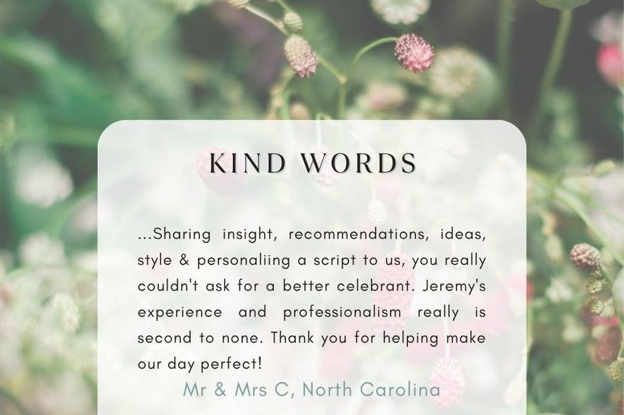 Kind words