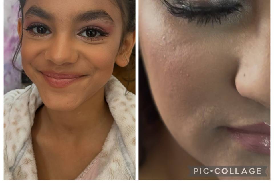 Children makeup and bridesmaid