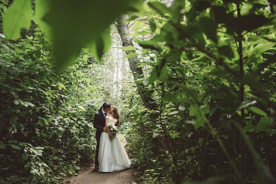 Woodland wedding walk