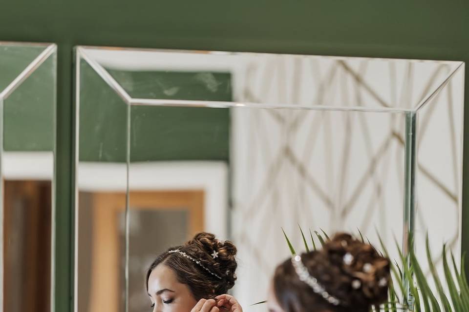 High bridal bun