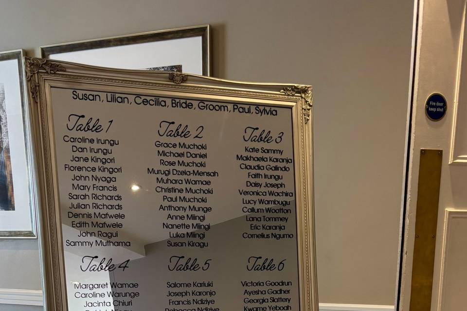 Mirror seating plan