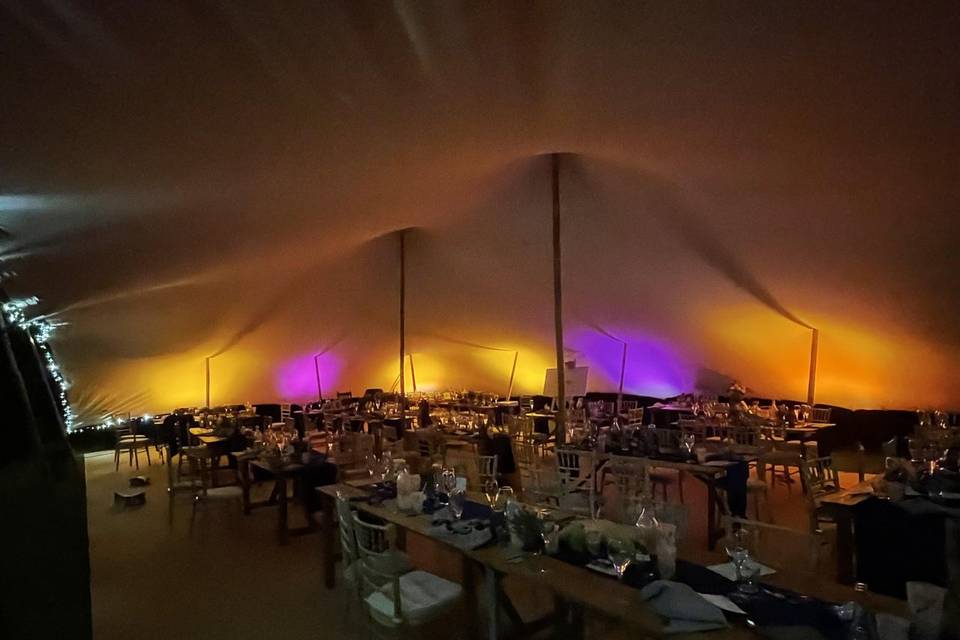 Stretch tent at night