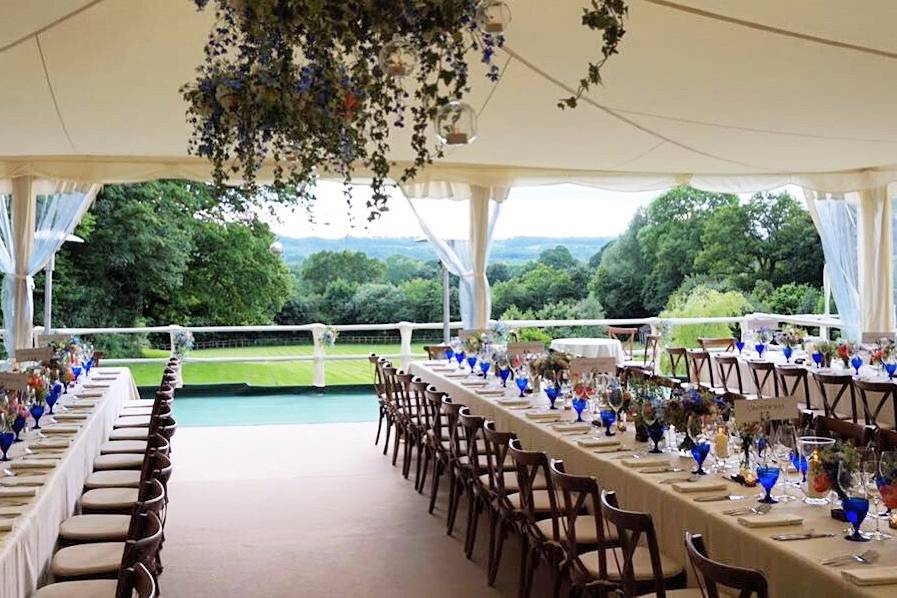 Wedding marquee Tennis court