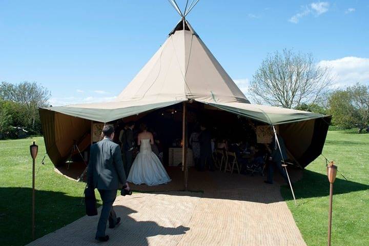 A tepee for the wedding breakfast