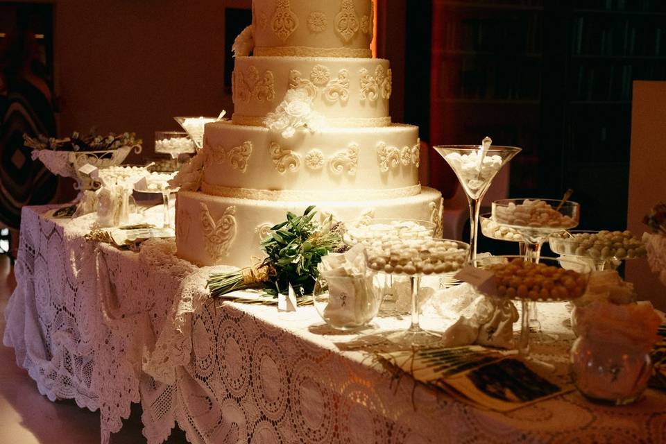 Wedding Cake and Sweet Table