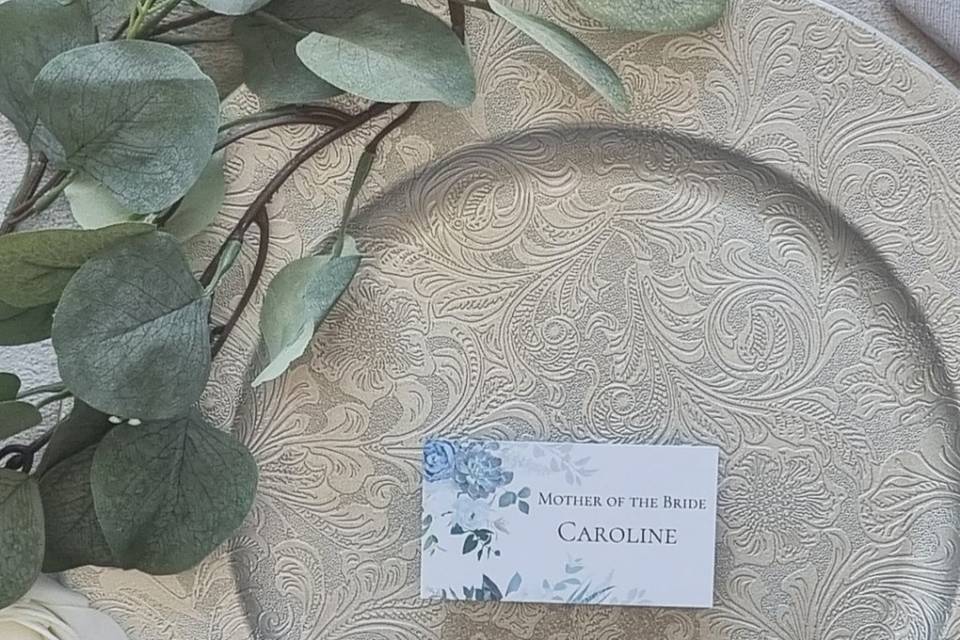 Dusty blue Name cards