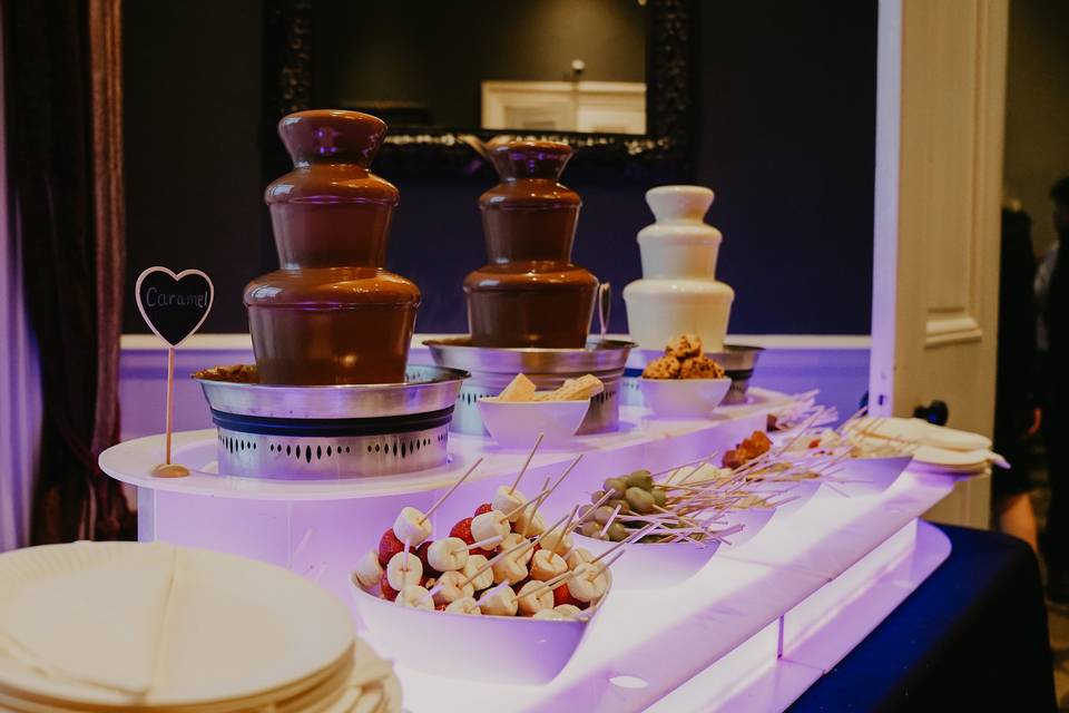 Chocolate fountain reception