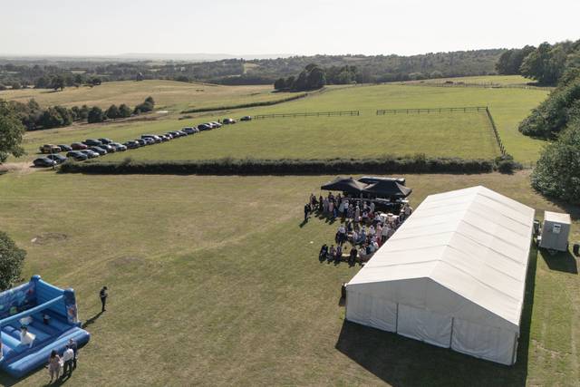 Ariel view of wedding site