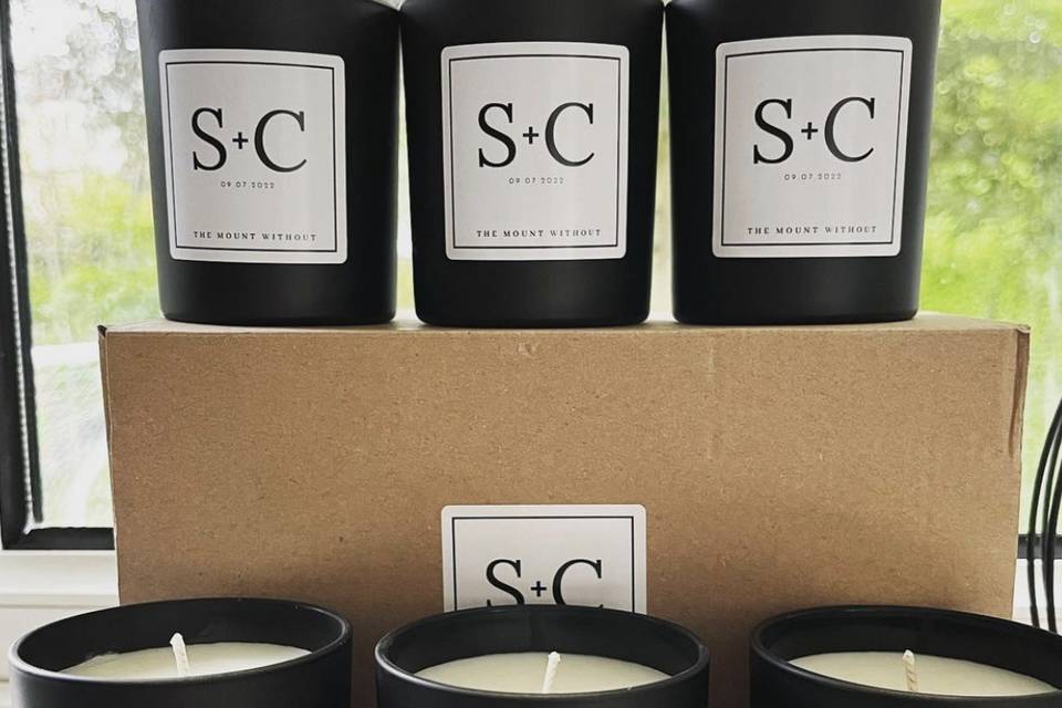 Set of personalised candles