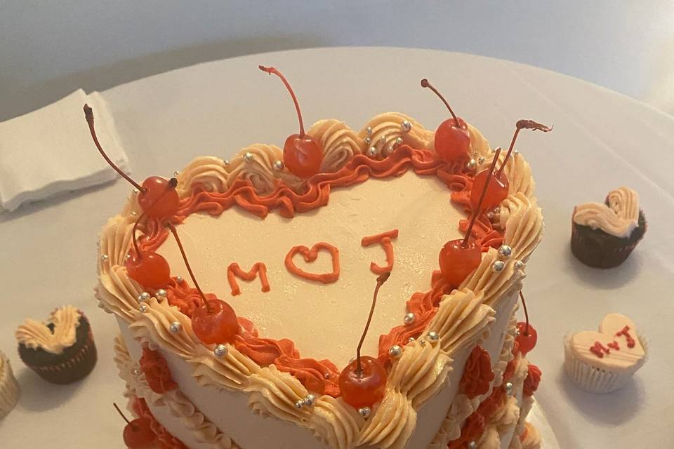 Heart vintage piping